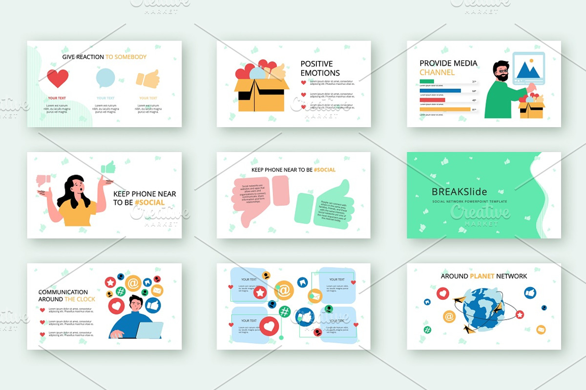 Social Media Powerpoint Illustration, a Presentation Template by alexdndz (Photo 3 of 5)