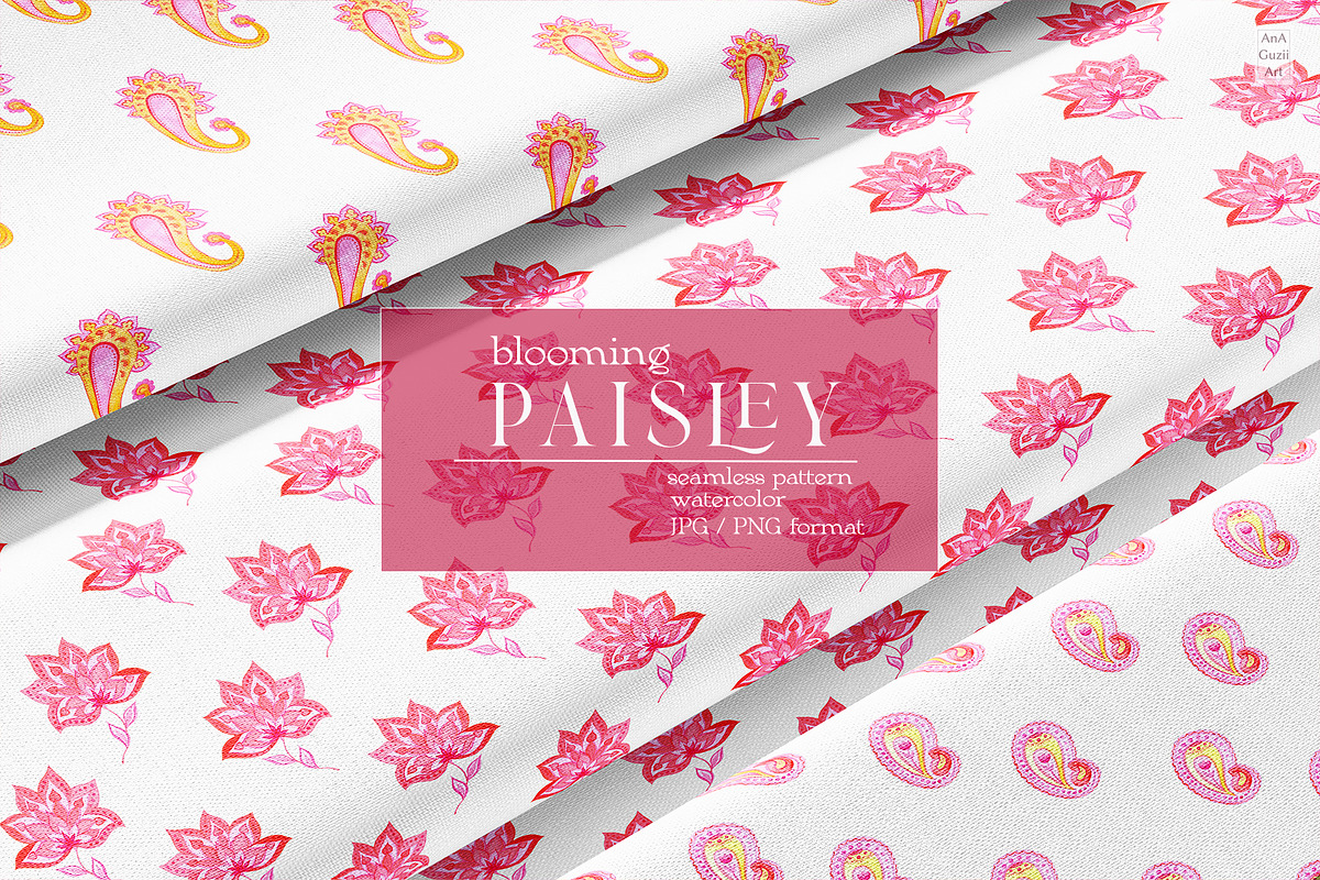 Blooming paisley seamless pattern, a Pattern Graphic by AnaGuziiArt (Photo 10 of 11)