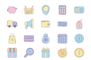 Sale Commerce Illustration Set, a Templates & Theme by studiogstock