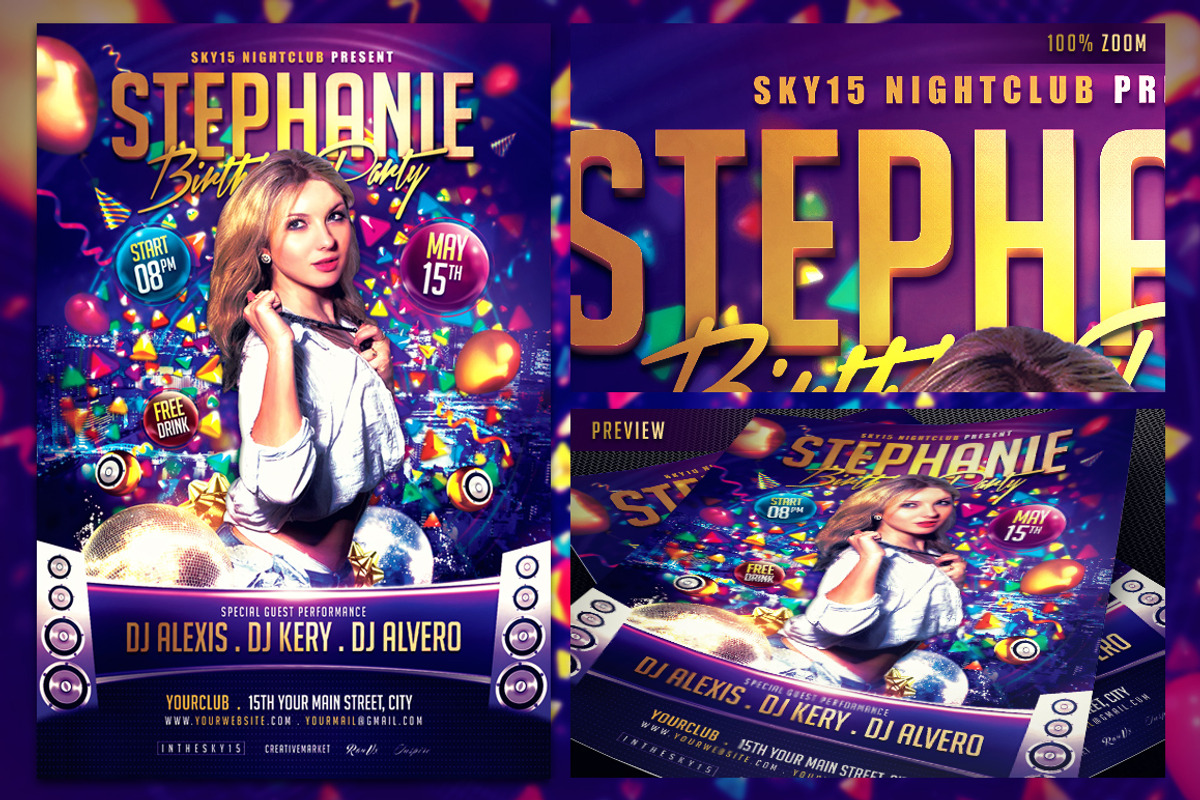 Special My Birthday Flyer Template, a Flyer Template by InTheSky15 (Photo 3 of 4)