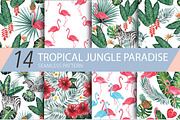 Tropical Leaves & Animals Pattern, a Pattern Graphic by Planolla (Thumbnail 1 of 6)