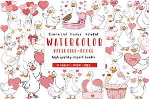 valentine-goose-clipart, an Illustration by CreationArt