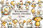 Whimsical Easter Chicken Clipart, an Illustration by Libby Wishes (Thumbnail 1 of 6)