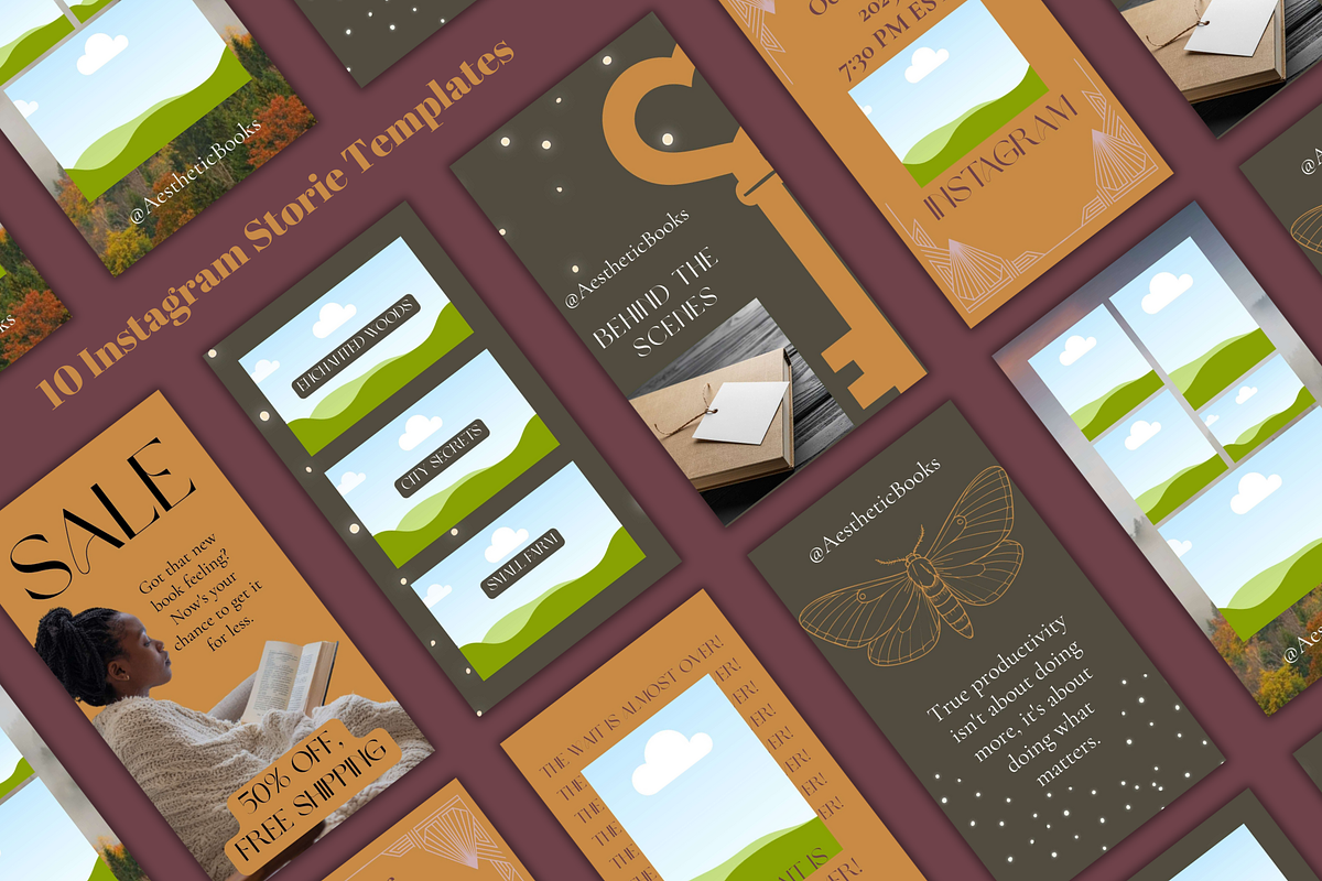 Moody Bookstagram Templates preview 2