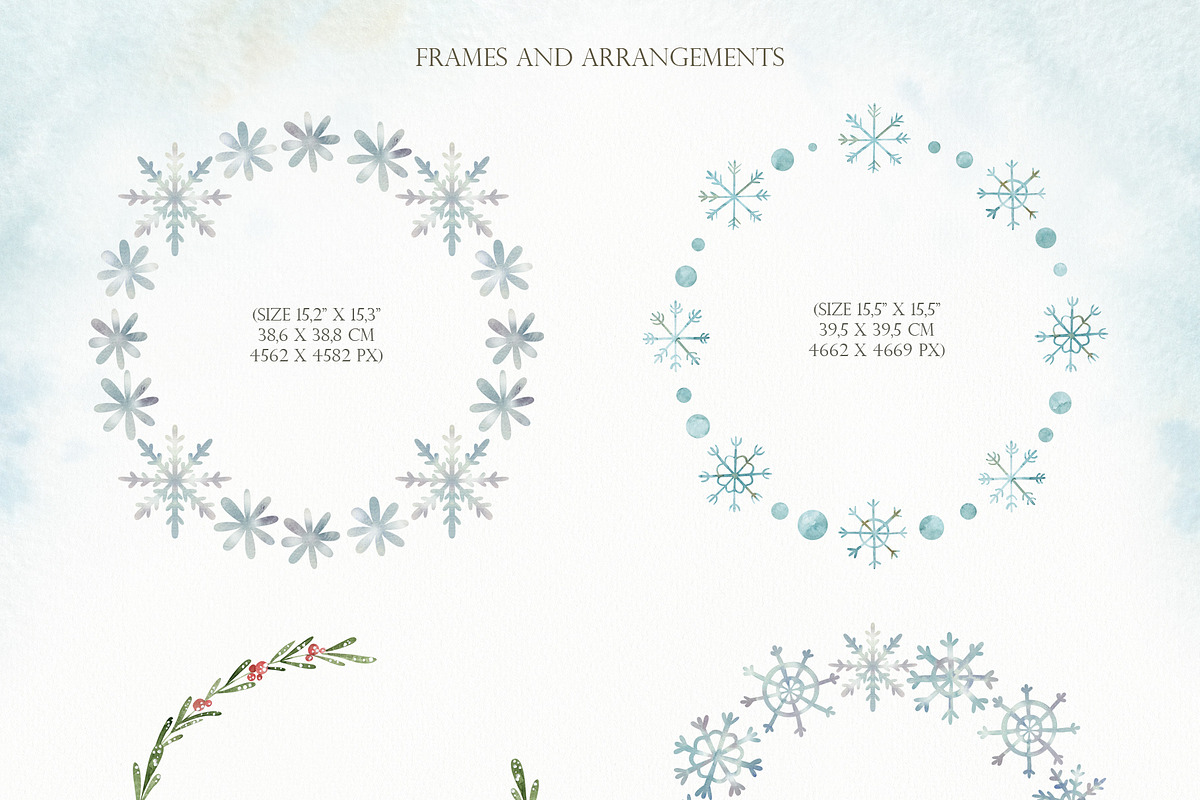 Watercolor festive winter clipart, an Illustration by OrangePeafowlArt (Photo 8 of 11)