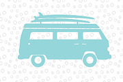 Retro Surf Wagon Vector Illustration, an Object Graphic by Fresh Wave Design (Thumbnail 4 of 6)