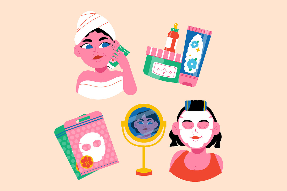 White Beauty Care Illustration, a Healthcare Illustration by graphicook