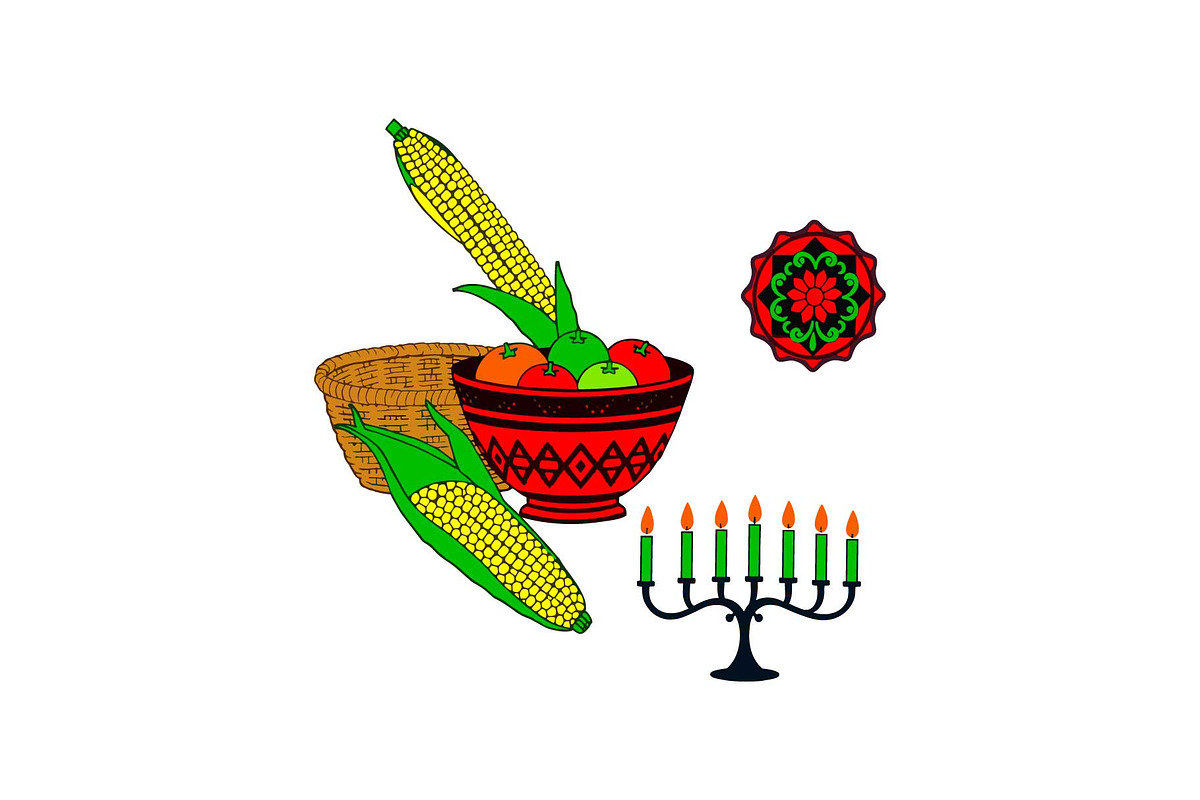 Festive Kwanzaa & Hanukkah Icon Set, an Object Graphic by yasushie (Photo 4 of 16)