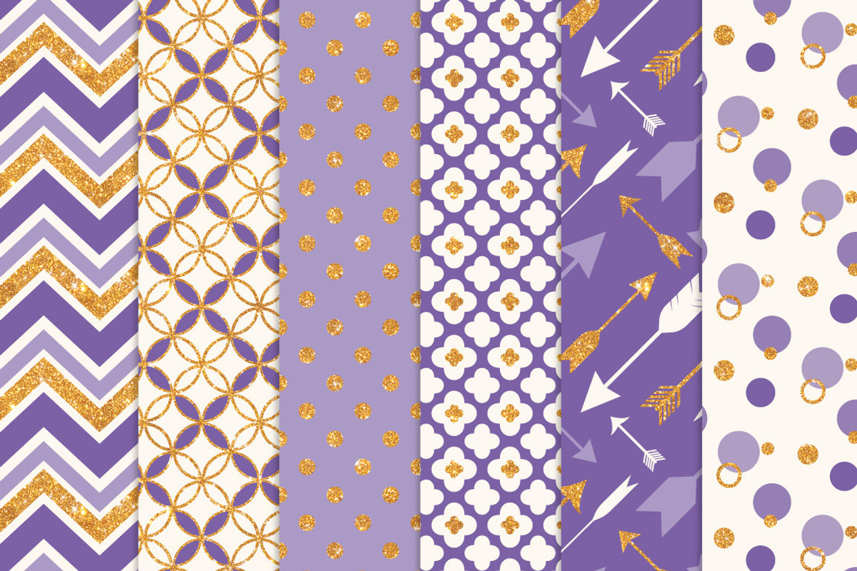 Purple Glitter Bohemian Patterns, a Pattern Graphic by Amanda Ilkov (Photo 2 of 3)