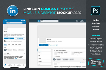 LinkedIn Company Profile Mockup