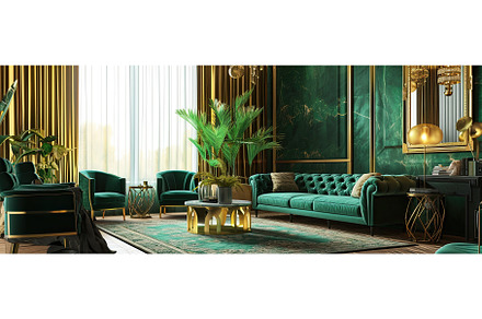 Contemporary gold and green interior, an Architecture Photo by Neirfy