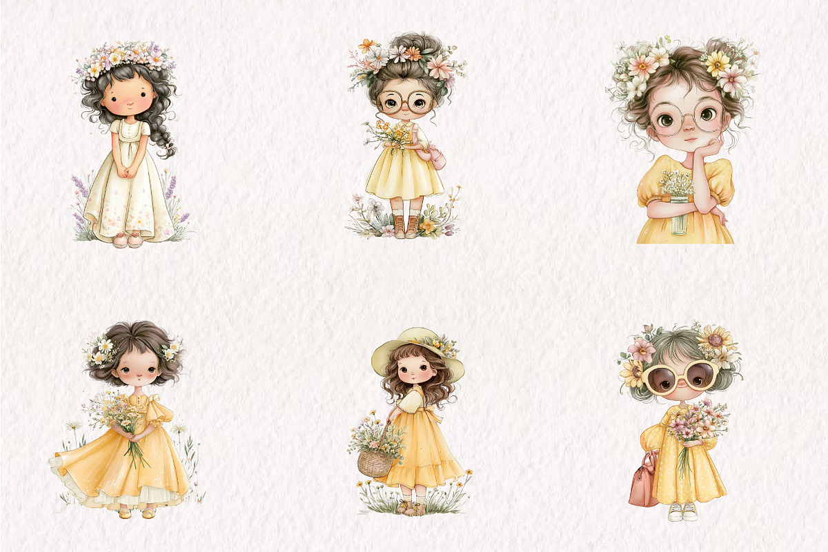 Cute Summer Girl PNG Clipart, a Seasonal Illustration by CreationArt (Photo 3 of 7)