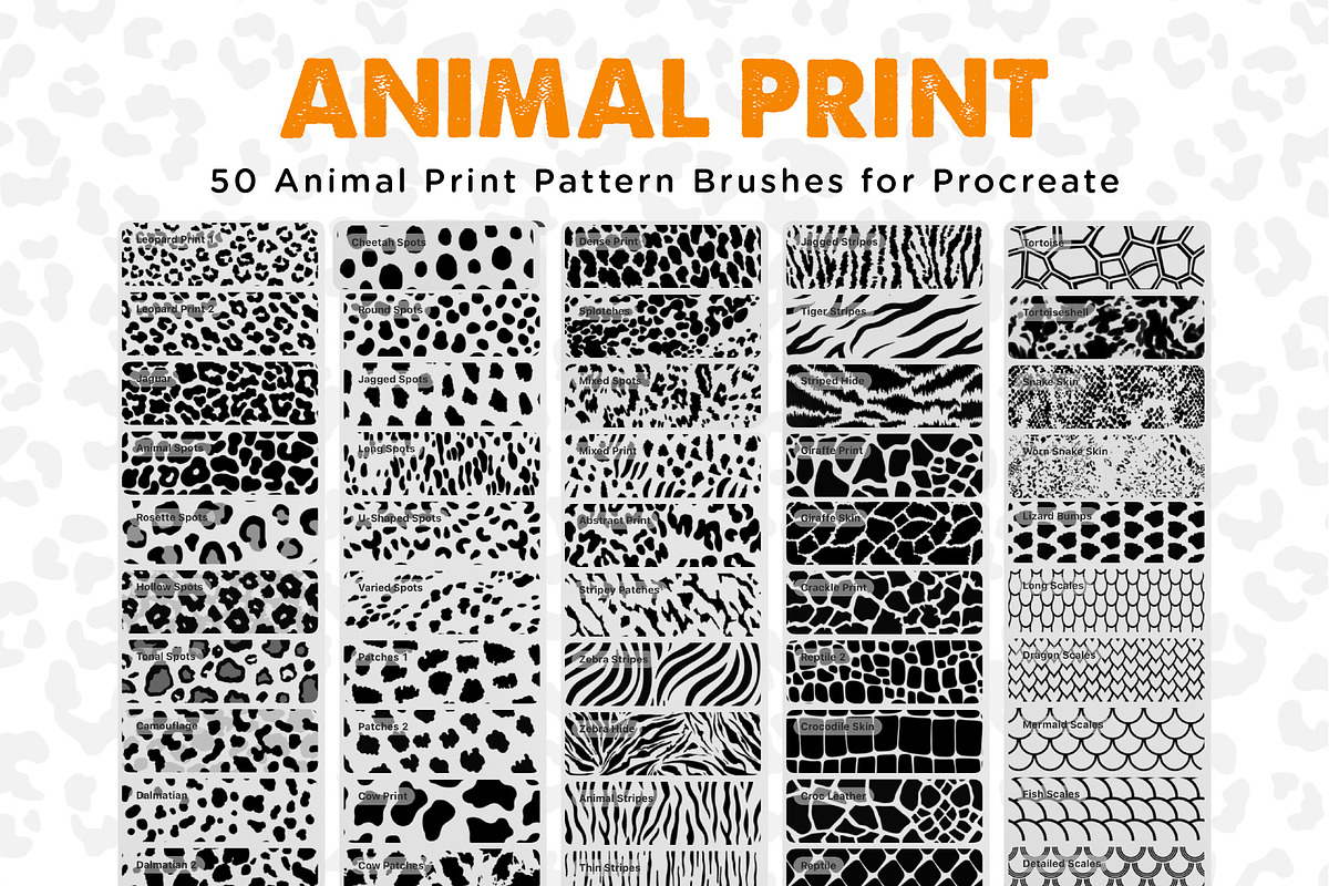 Animal Print Procreate Brush Set, a Brush Add-On by AngelfishCreative (Photo 3 of 14)