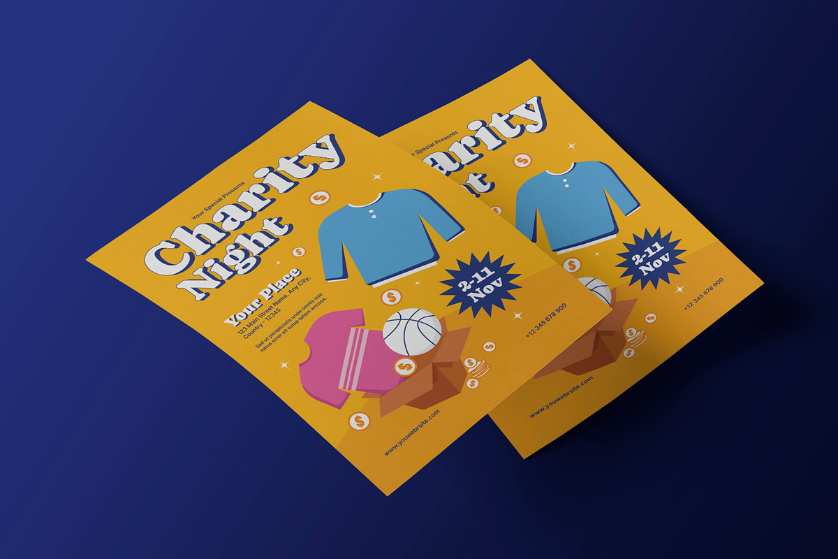 Charity Night Event Flyer, a Flyer Template by Neermana (Photo 3 of 4)