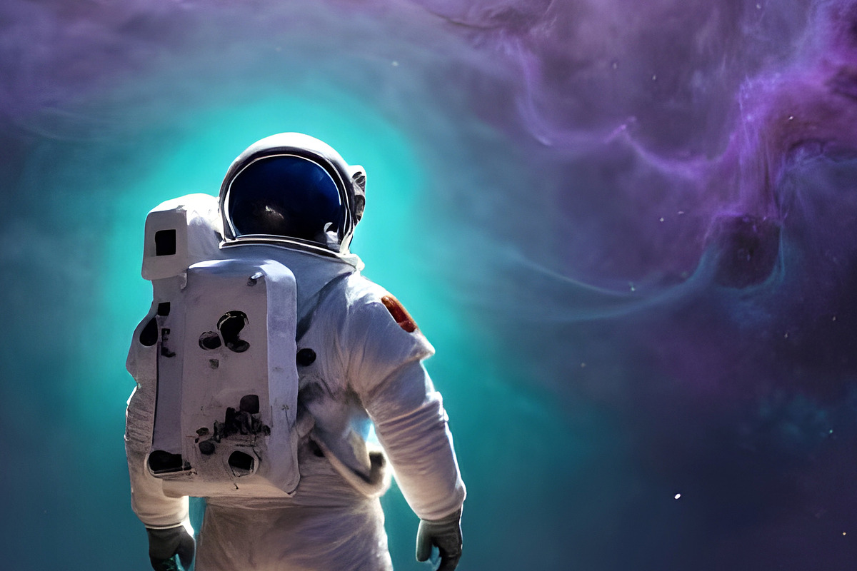 Beautiful Outer Space with Astronaut, a Person Illustration by Sharon Schwalbe (Photo 3 of 4)