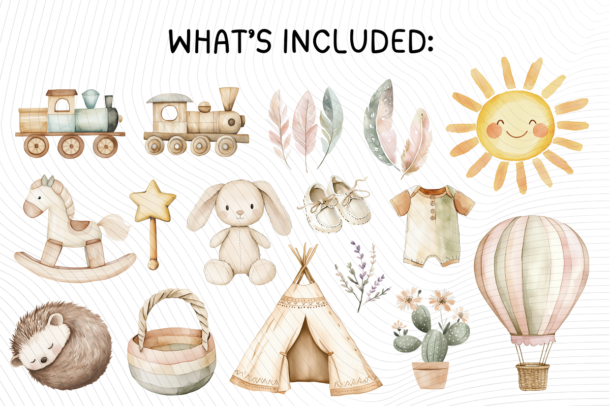 Boho Baby Clipart, an Illustration by PassionPNGcreation (Photo 4 of 11)