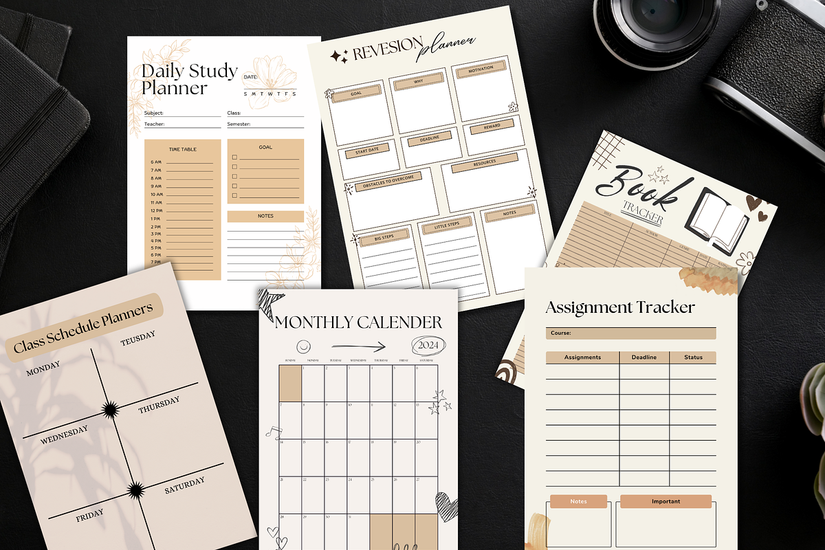 Canva Aesthetic Student Planner, a Stationery Template by WynterLife Studio (Photo 4 of 9)