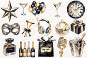 Black & Gold Happy New Year Clipart, an Illustration by Maysa Art (Thumbnail 3 of 5)