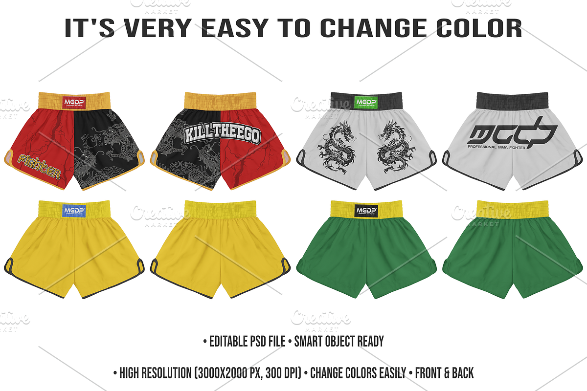 MMA Shorts Mockup – Editable PSD, a Bottom Mockup by std.badboy (Photo 2 of 4)