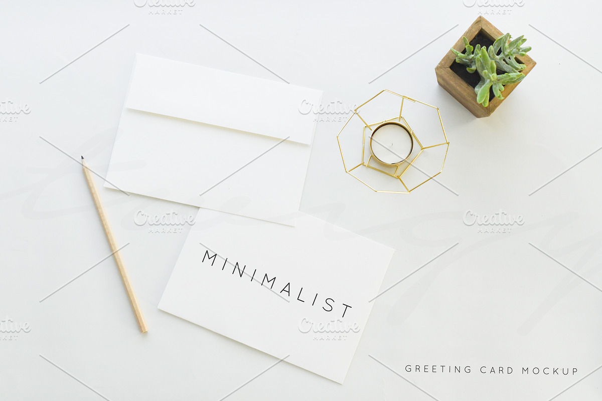 Stock Photo | Greeting Card Mockup, a Print Template by JanaBishopCollection (Photo 1 of 2)