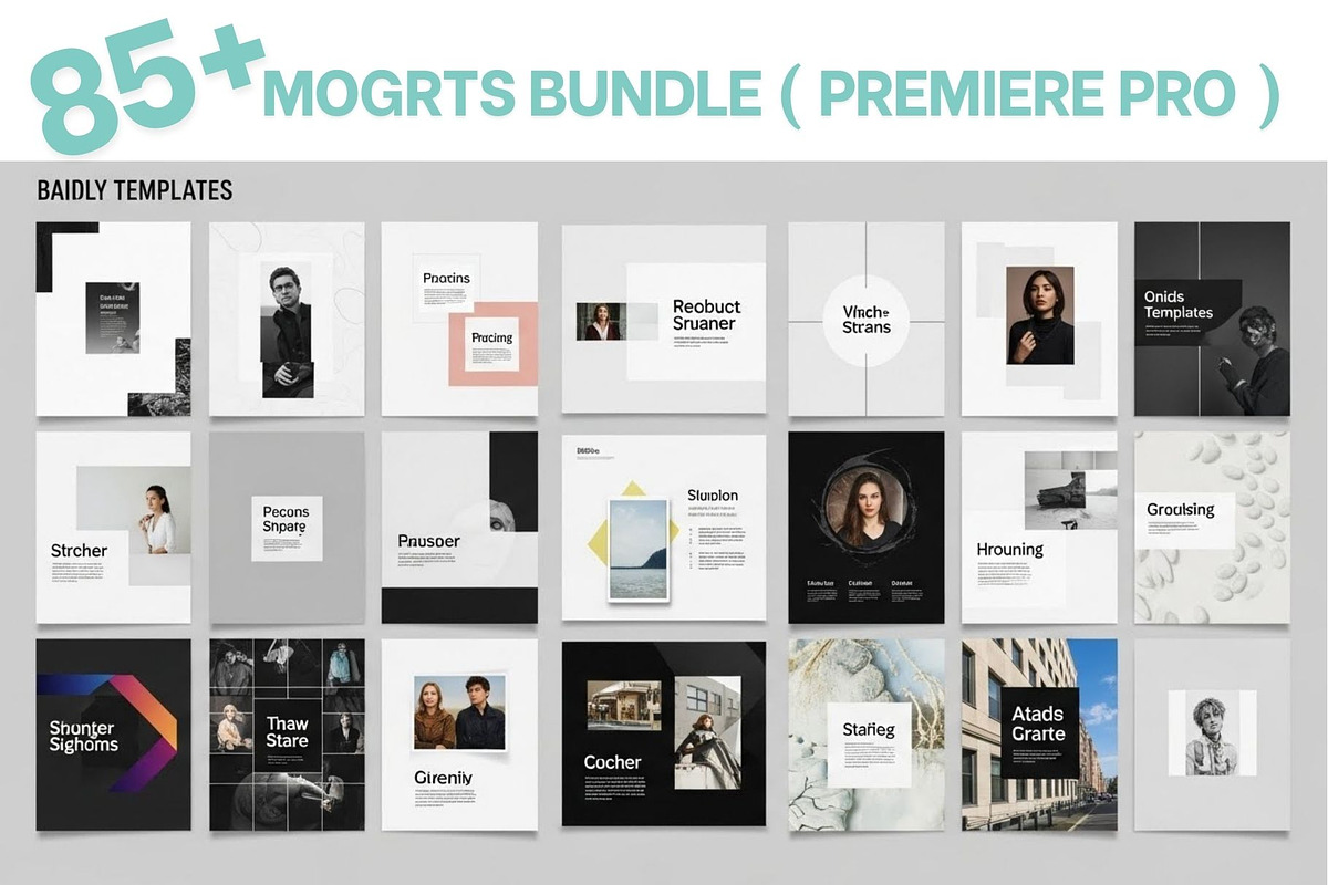 MOGRTs 80 Motion Graphics Templates, a Social Media Template by Crox Studio | Digital (Photo 8 of 11)