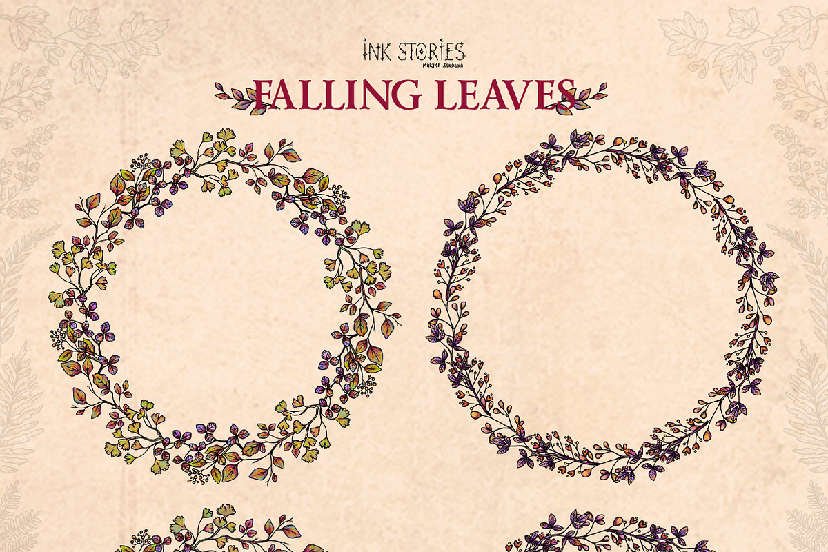 Falling Leaves Vintage Autumn Bundle, a Seasonal Illustration by Ink Stories (Photo 10 of 20)