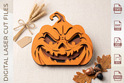 3D Layered Jack-O-Lantern Bundle, an Object Graphic by WoodoraCut (Thumbnail 4 of 6)