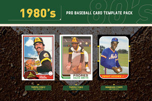 1980's Pro Baseball Card Templates