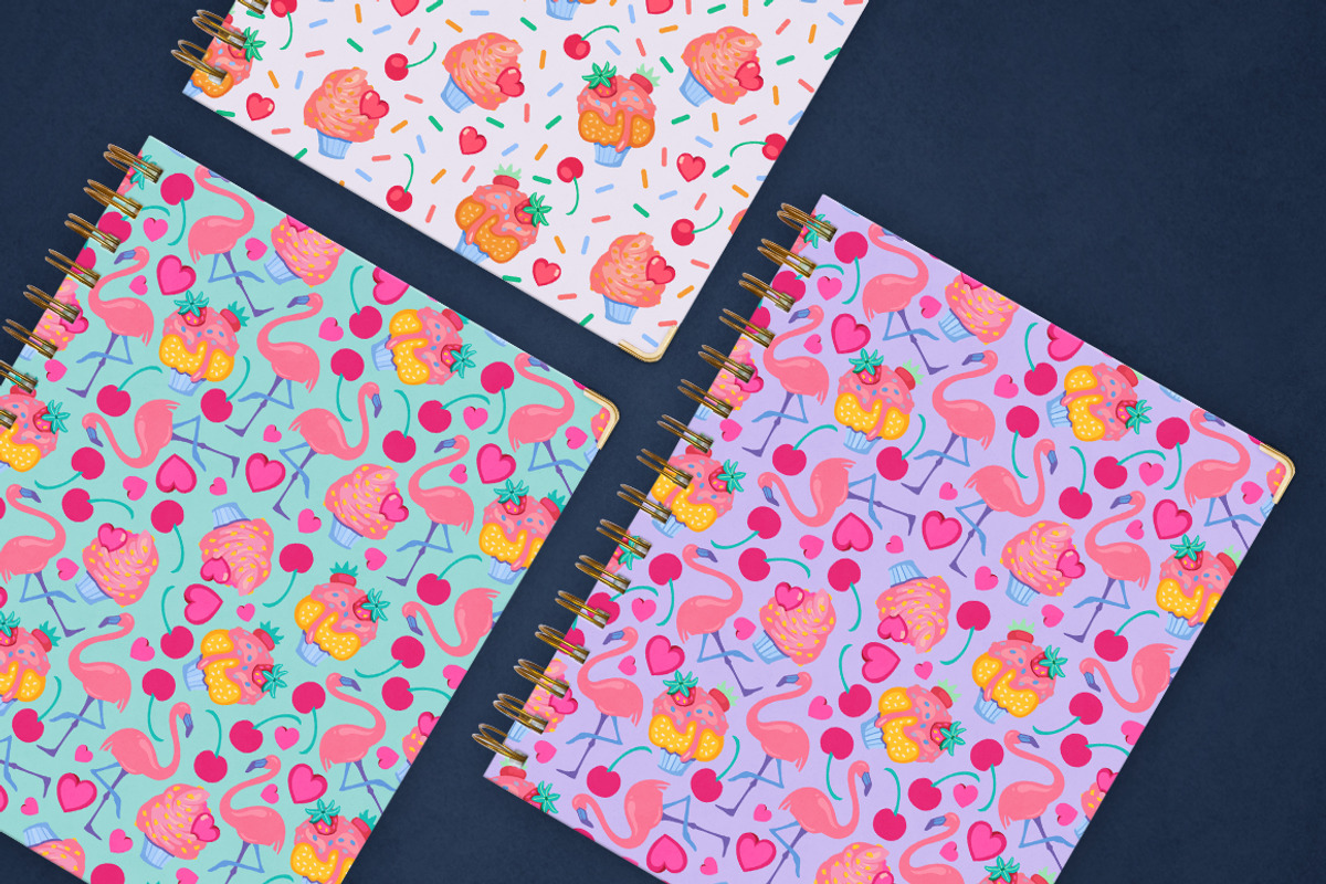 Cupcakes & Flamingos, a Pattern Graphic by Petite Salade (Photo 4 of 4)