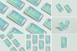 Phone 14 Pro Clay Mockup, a Print Template by AKMAL STUDIO