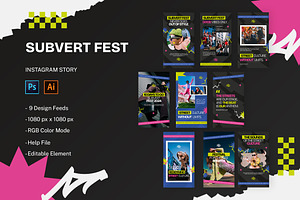 Subvert Fest - Instagram Story, a Social Media Template by StreaksideStd