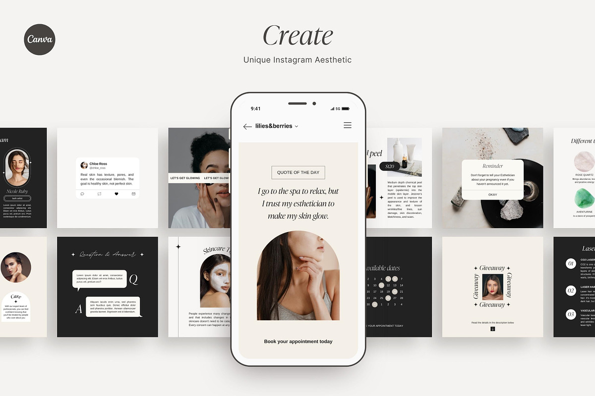 Esthetician Instagram templates, a Social Media Template by LiliesandBerries (Photo 12 of 22)