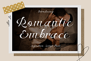 Romantic Embrace - Signature Script, a Script Font by PutraCetol Studio (Thumbnail 1 of 12)