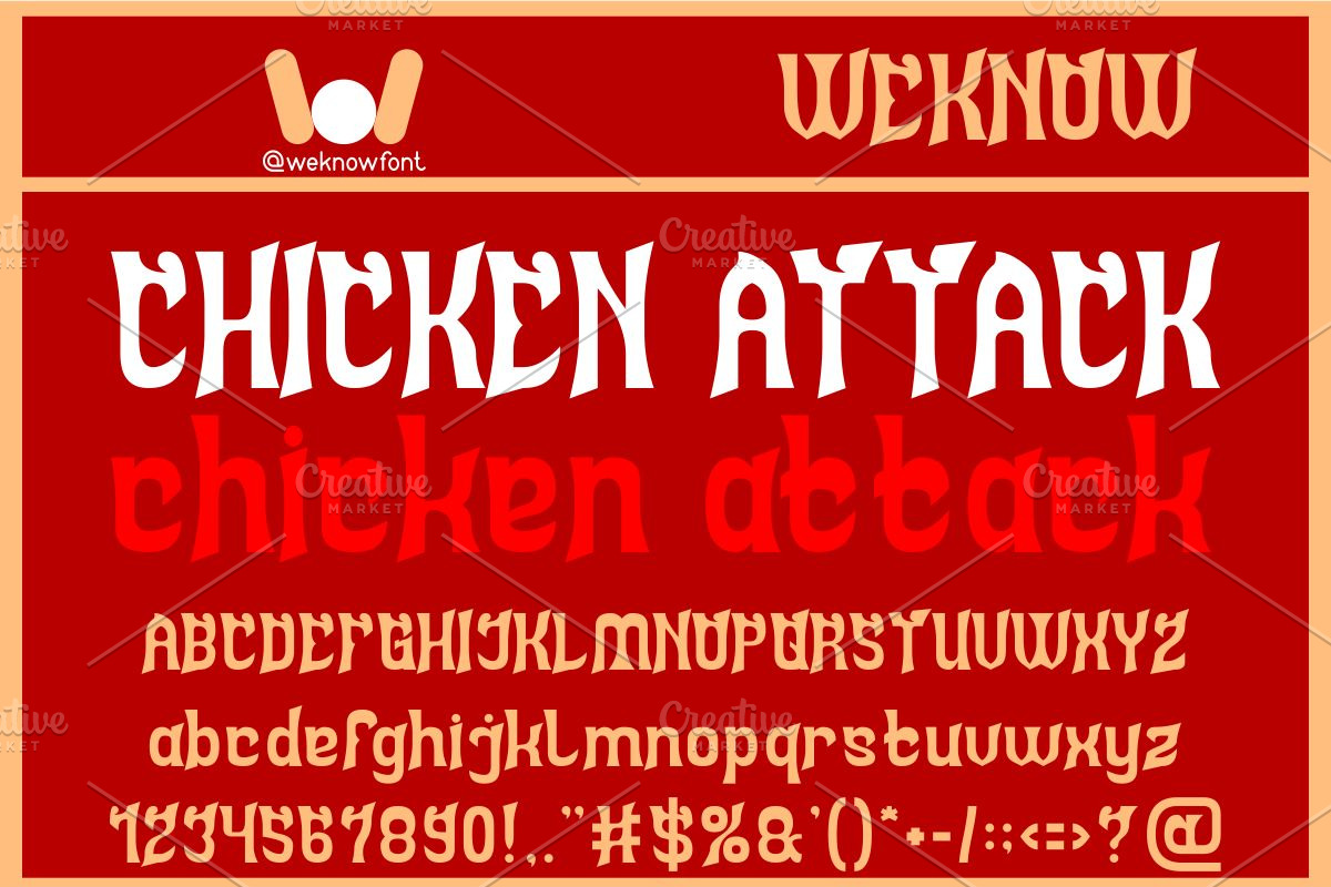 Chicken Attack font, a Font by weknow (Photo 1 of 8)