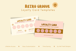 Retro Loyalty Cards Templates, a Business Card Template by Hell Yeah Designs