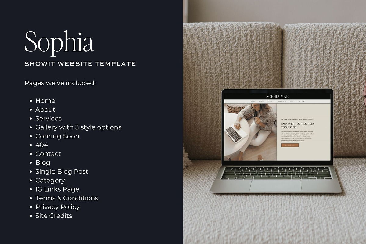 Modern Showit Website Template, a Websites & App Template by Monarch Design Co. (Photo 4 of 9)