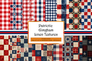 Patriotic Gingham Linen Textures