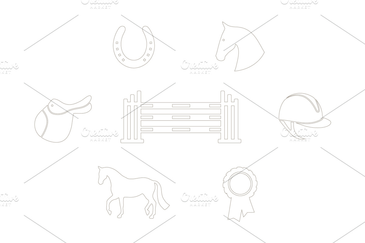 Horse Icon Vector Set, an Outline Icon by Leah Suzanne (Photo 3 of 3)