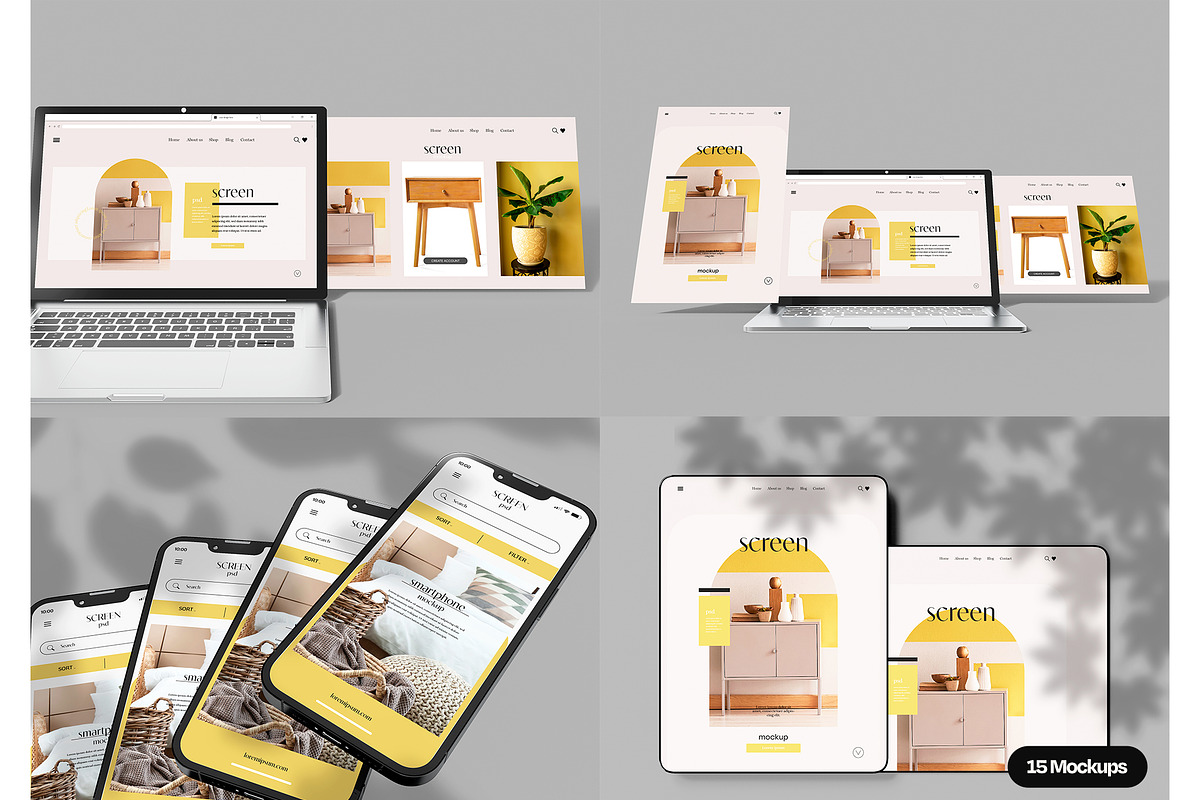 Laptop & Phone Screen Mockup Bundle, a Mac Mockup by Mego-studio (Photo 2 of 11)