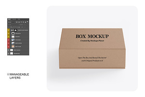 Kraft Paper Close Box Mockup