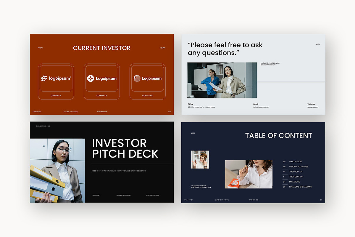 Fana : Pitch Deck Powerpoint, a Presentation Template by Punkl Camp (Photo 9 of 16)