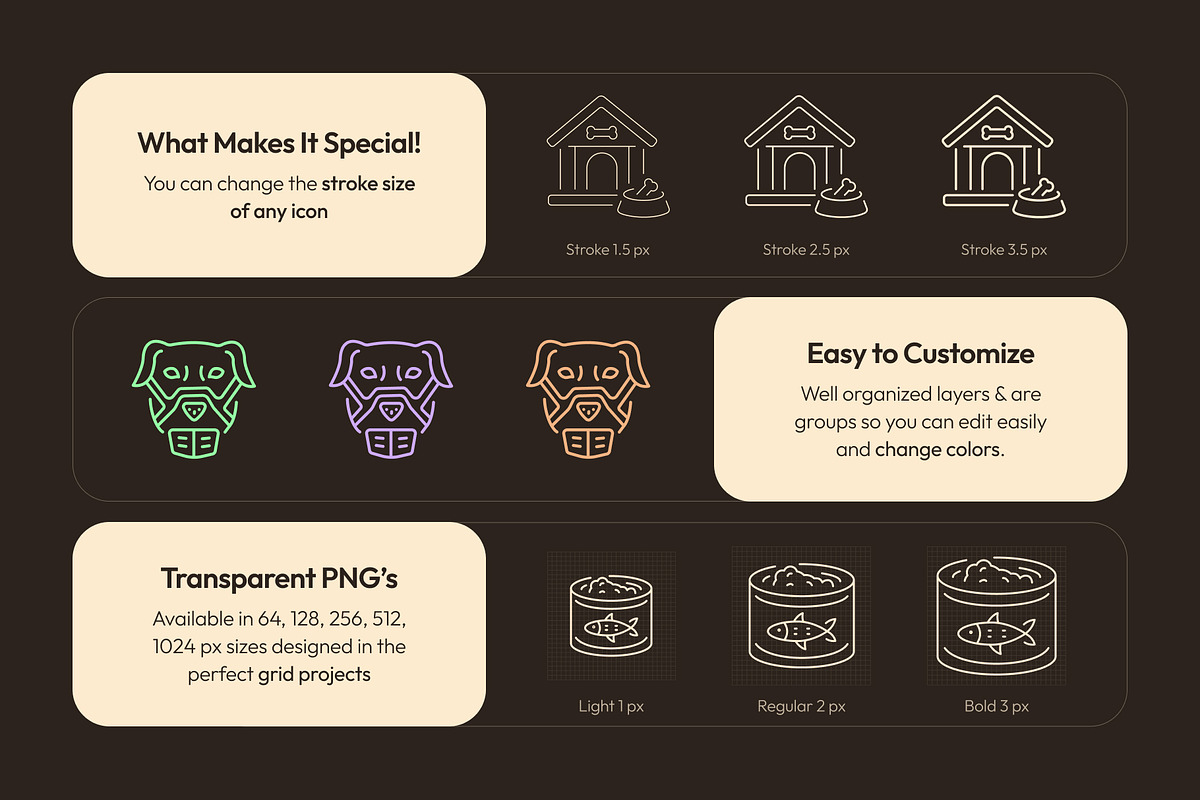 Pet and Veterinary Icon Set, an Outline Icon by Prosymbols (Photo 2 of 8)