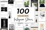 100 MINIMAL INSTAGRAM STORIES BUNDLE, a Social Media Template by Medianeka (Thumbnail 1 of 13)