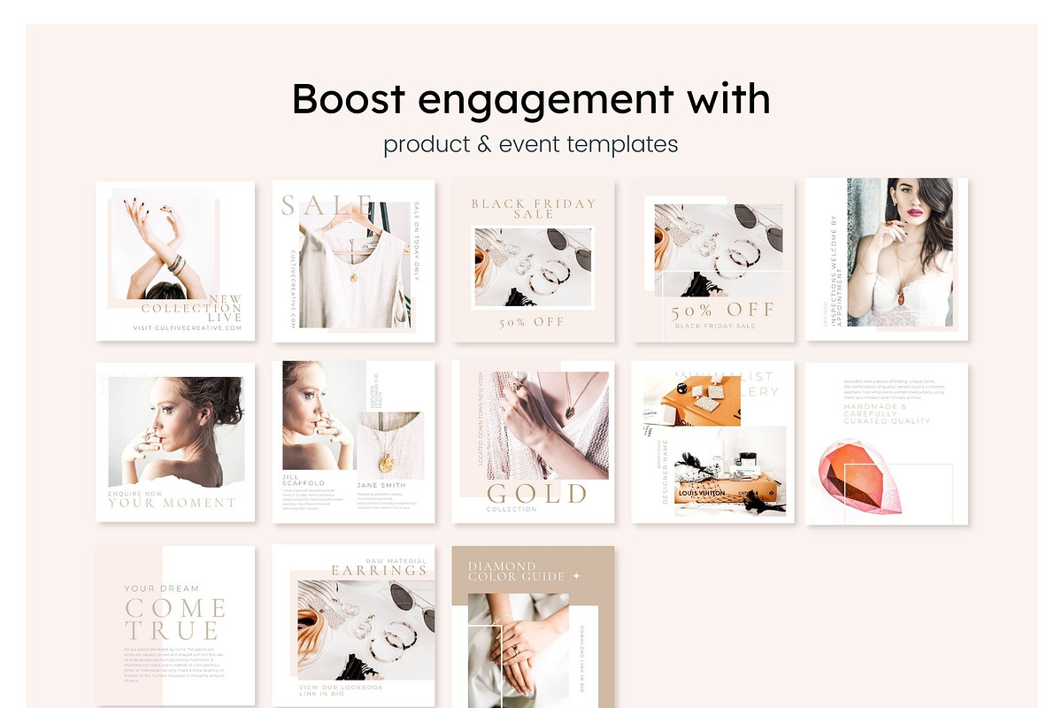 Jewel Instagram Feed Canva Templates, a Social Media Template by Cultive Creative (Photo 10 of 13)