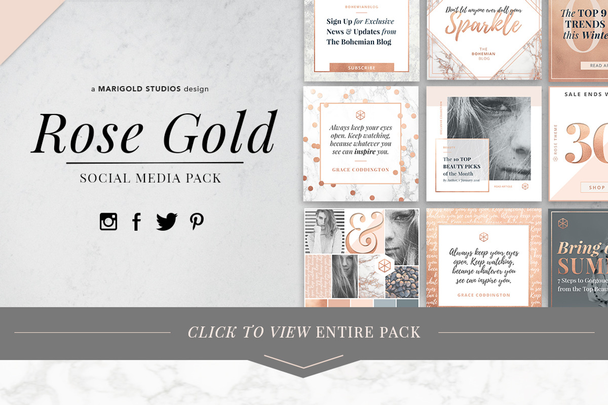 ROSE GOLD | Social Media Pack, a Social Media Template by Marigold Studios (Photo 13 of 13)