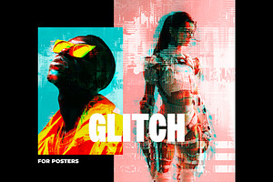 Glitched Distort Poster Effect, a Layer Style Add-On by Design Squad