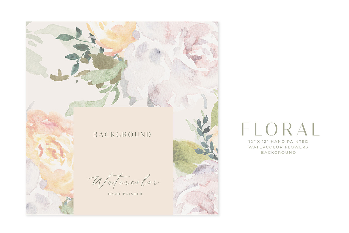 Watercolor Floral Background Pattern, a Decorative Illustration by WalaPalette (Photo 1 of 6)