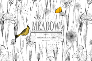 Meadow,Luxury Botanical Pattern