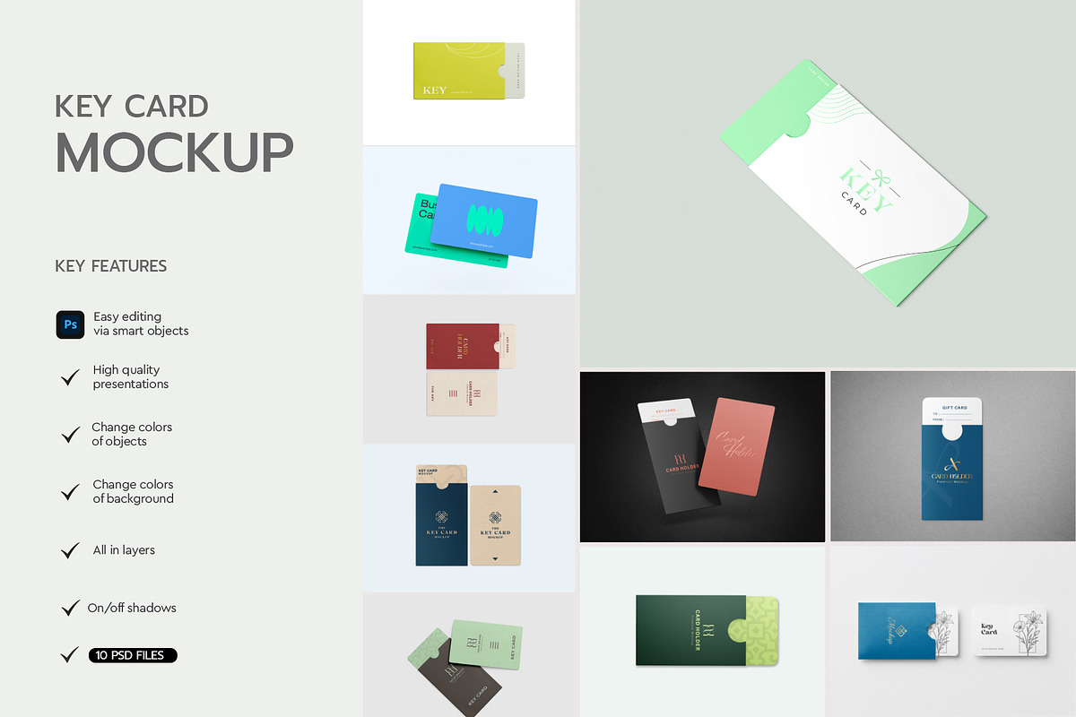 Key Card Mockup Collection, an Advertising Mockup by graphypix (Photo 3 of 14)