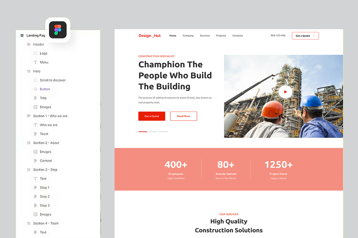 Construction Landing Page, a Landing Page Template by design_hut (Photo 3 of 3)